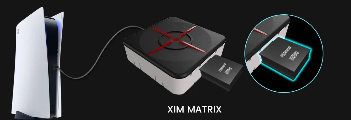 P5General plugged into an XIM MATRIX connected to a PS5